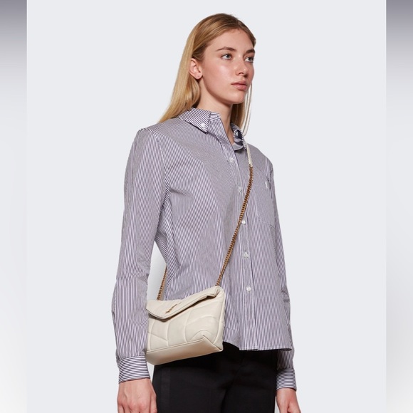 NEW Saint Laurent mini quilted puffer Lou Lou crossbody bag - Picture 3 of 8